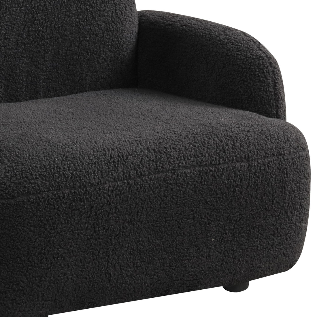 Raelynn 25.5"W Black Teddy Velvet Bear Shaped Kids Armchair Black Foam Velvet