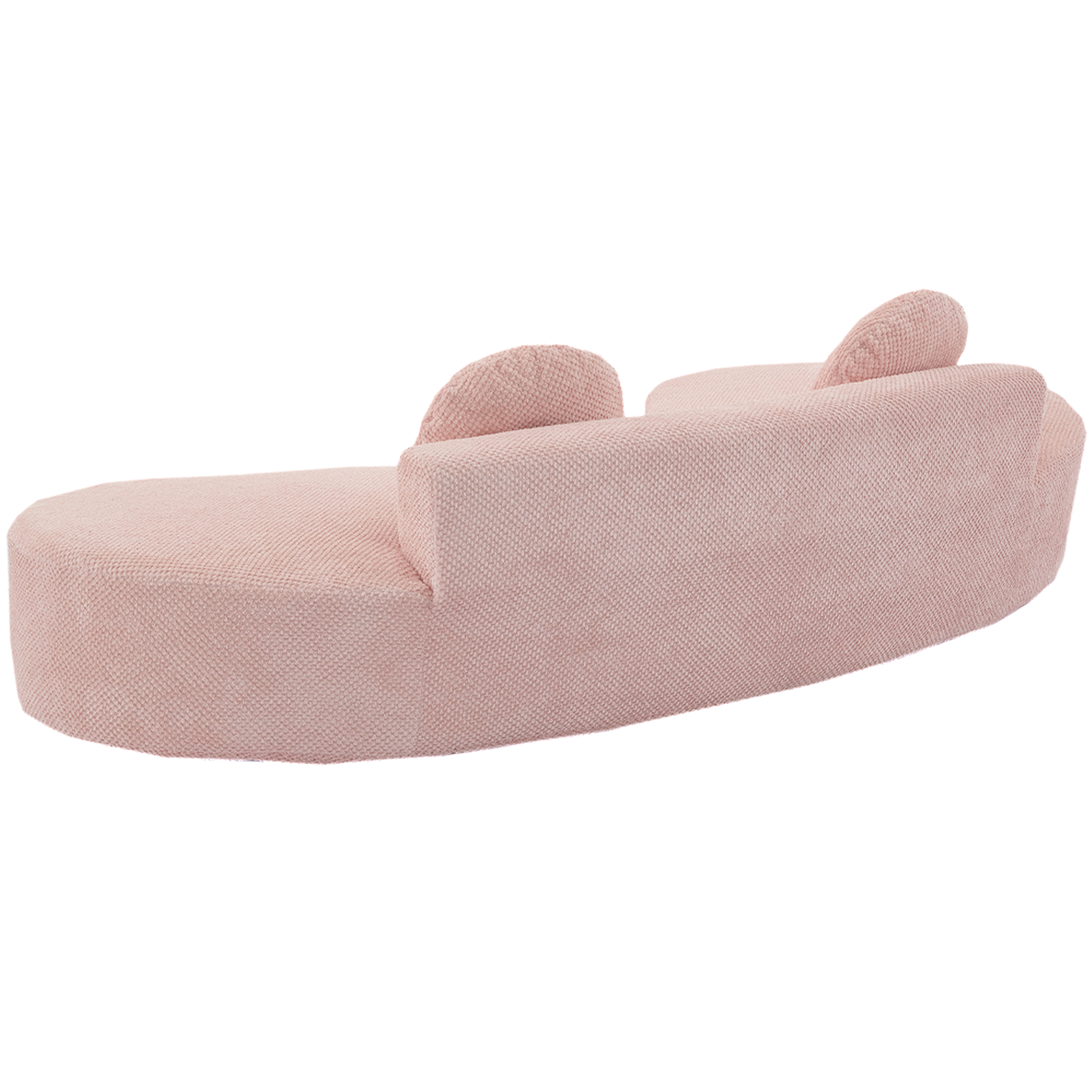 Arrived 105.5''Curved Sofa, Modern Minimalist Sofa, Cloud Couch Sofa 3 4 Seater Couch With 2 Pillows,Bedroom, No Assembly Required, Point Shaped Corduroy, Anti Wrinkle ,Pink Pink Polyester Primary Living Space Tight Back Soft Modern Foam Upholstered 3