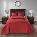 Reversible Bedspread Set Red King Red Cotton