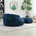 Coolmore Bean Bag Chair, Floor Sofa With Handle,Accent Sofa Chair With Ottoman For Gaming Reading Relaxing Navy Navy Foam Plush