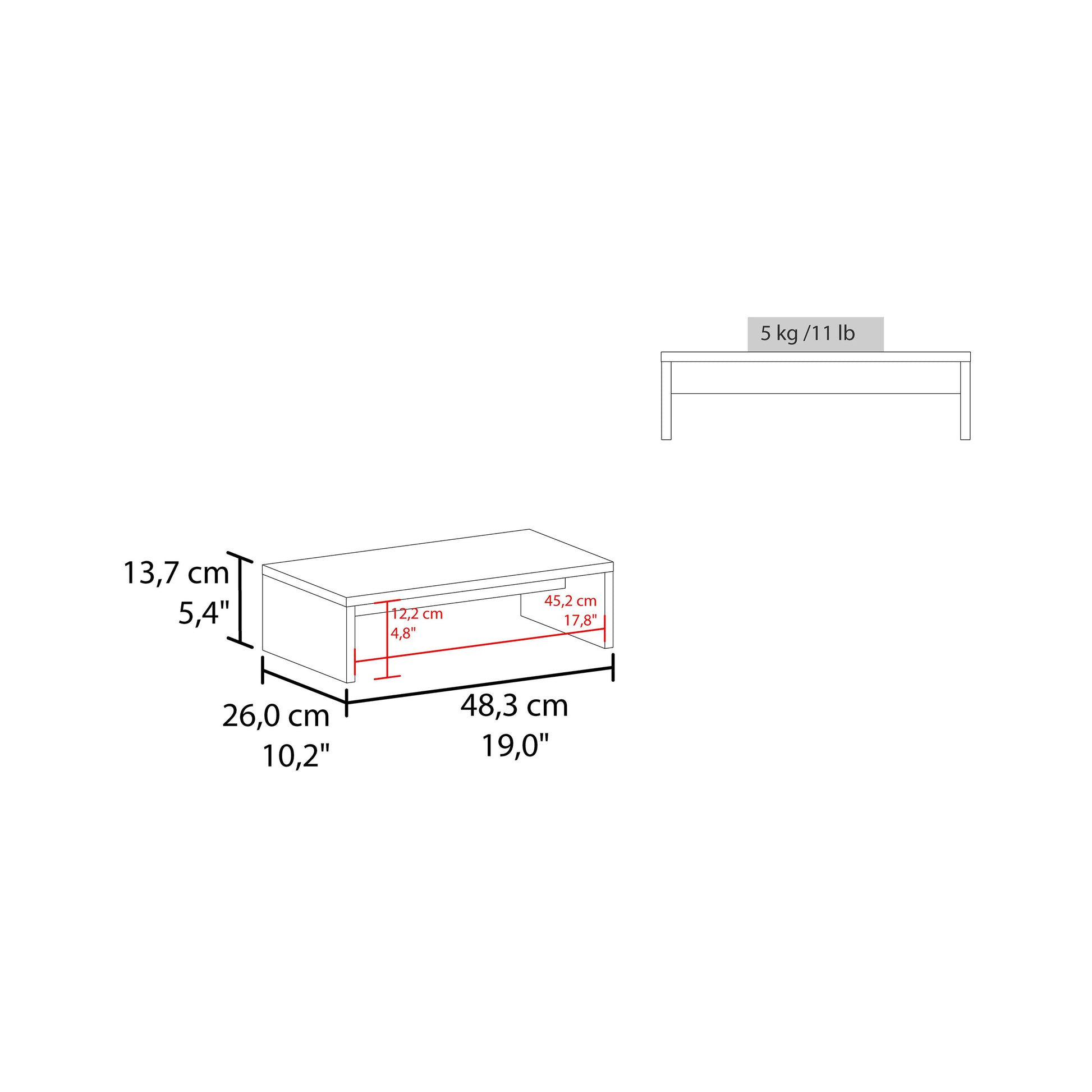 White Oak Monitor Stand White Oak Primary Living Space Melamine