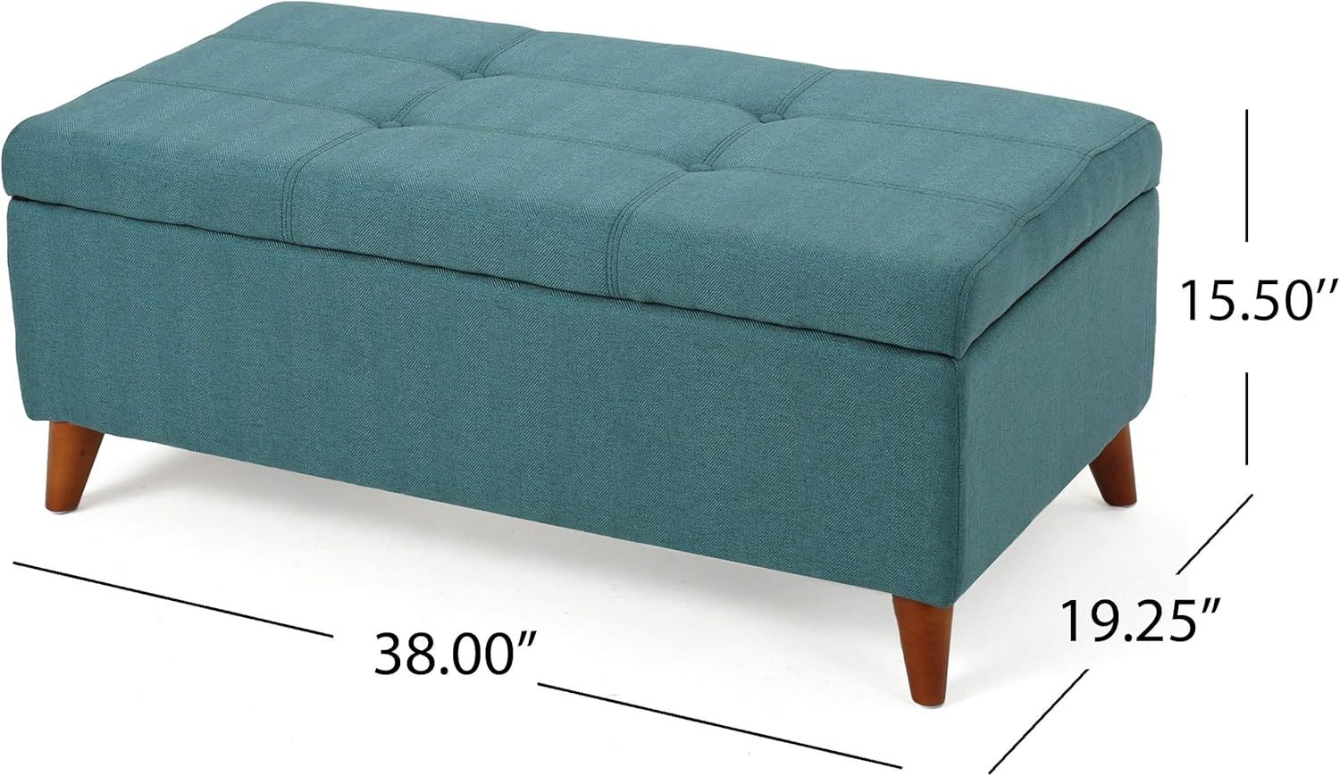 Storage Ottoman Teal Fabric
