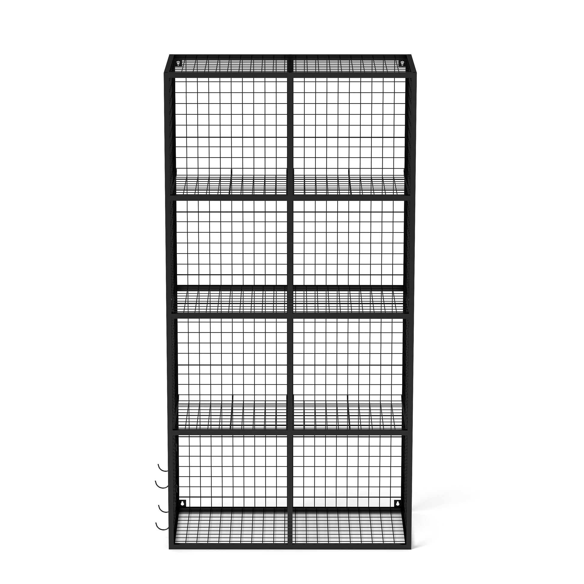 Wire Storage Cube, 8 Cube Metal Storage Organizerdisplay Modular Bookshelf Shelf, Closet Cabinet For Bedroom, Office, Black Black Iron