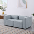 Modular Sofa Grayish Blue Chenille Fabric, Simple And Grand, The Seat And Back Is Very Soft. This Is Also A Knock Down Sofa Grayish Blue Chenille 2 Seat