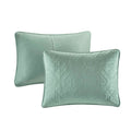 3 Piece Reversible Bedspread Set Seafoam Full Queen Queen Green Microfiber