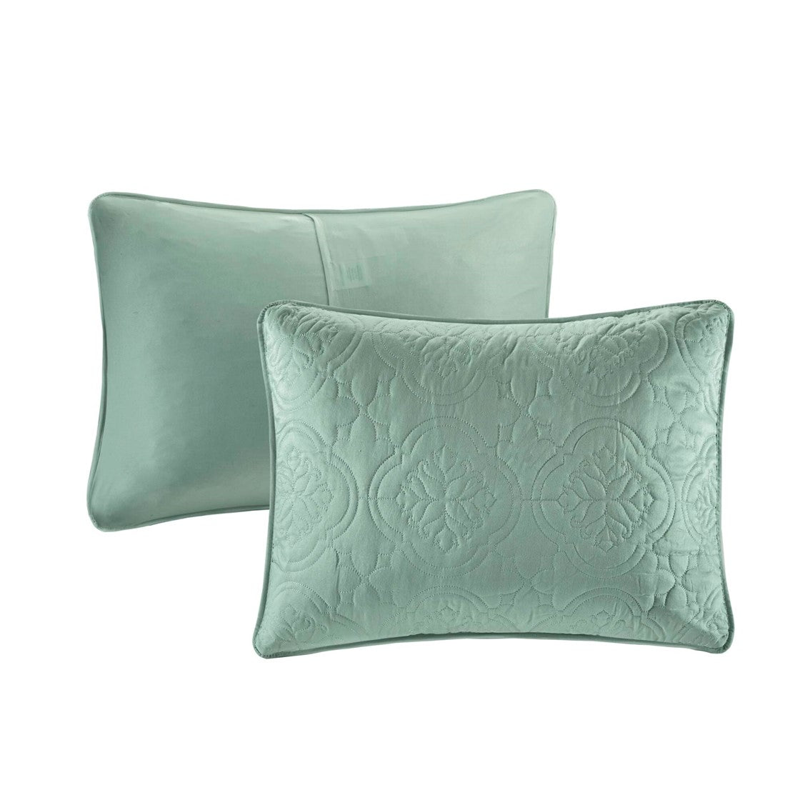 3 Piece Reversible Bedspread Set Seafoam Full Queen Queen Green Microfiber