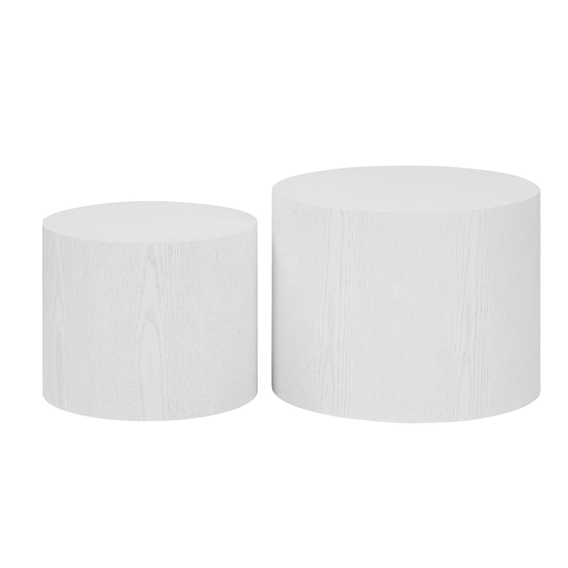 Mdf With Ash Oak Walnut Veneer Side Table Coffee Table End Table Nesting Table Set Of 2 For Living Room,Office,Bedroom White White Mdf