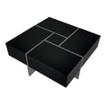 Unique Design Coffee Table With 4 Hidden Storage Compartments, Square Cocktail Table With Extendable Sliding Tabletop, Uv High Gloss Design Center Table For Living Room, 31.5