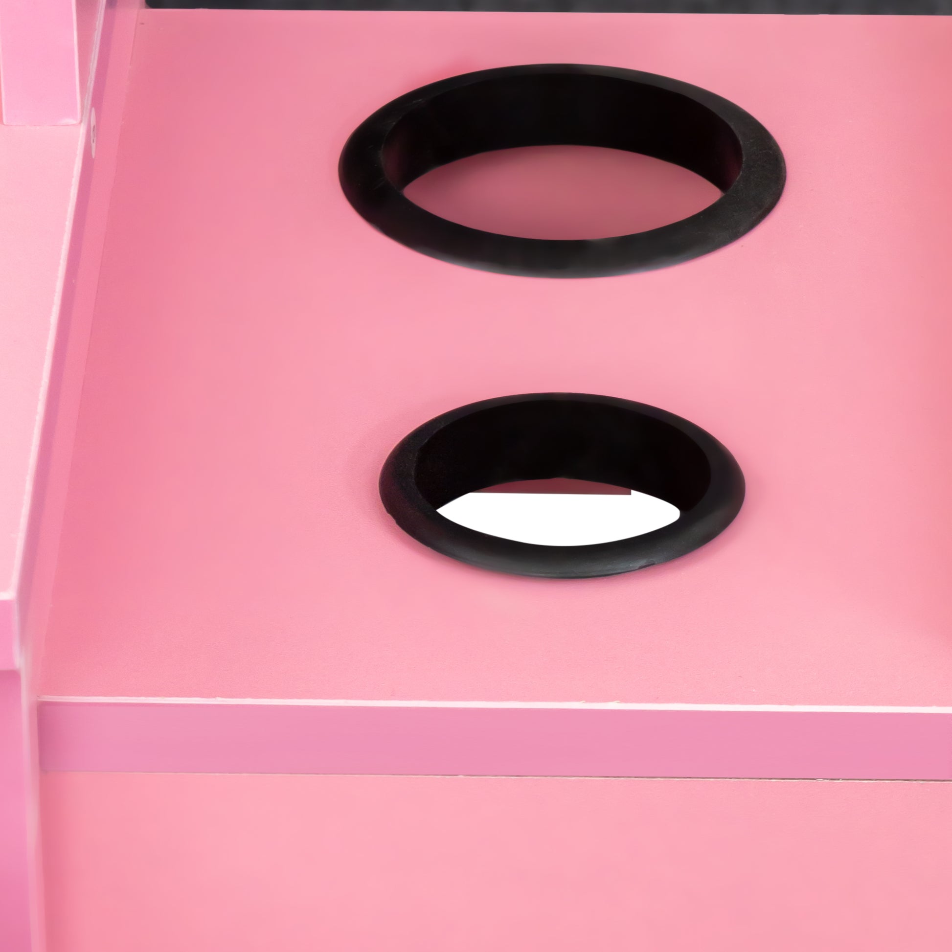 Pink Modern Simple Hair Desk, Multi Layer Storage Space Pink Mdf