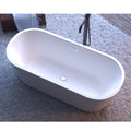 Glossy Acrylic Freestanding Soaking Bathtub With Chrome Overflow And Drain In White, Cupc Certified 59*31.1 22A02 60 White Fiberglass Acrylic