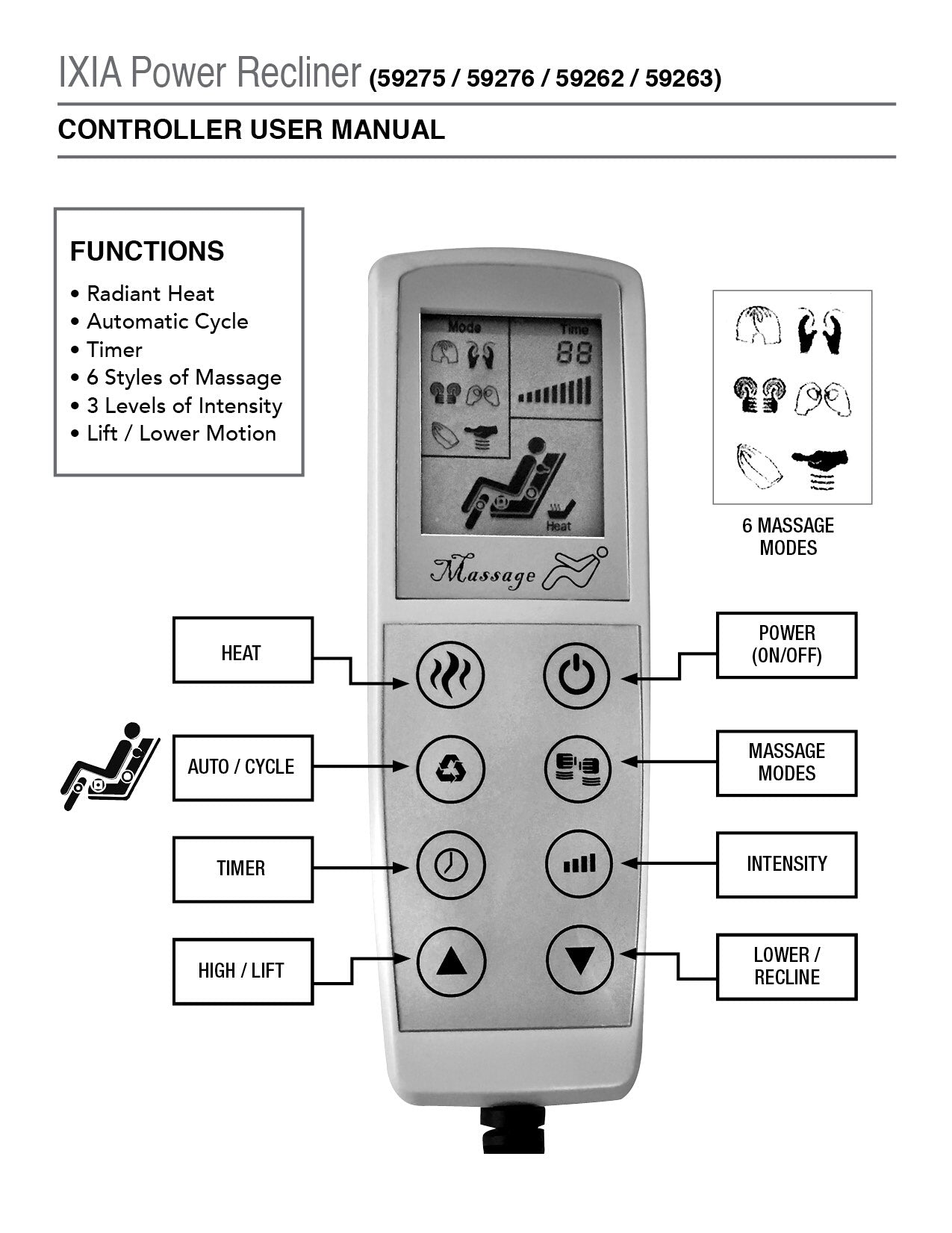 Grey Power Lift Recliner With Massage Grey Velvet Power Push Button Metal Primary Living Space Tight Back Push Button Pillow Top Arms Wood Fabric