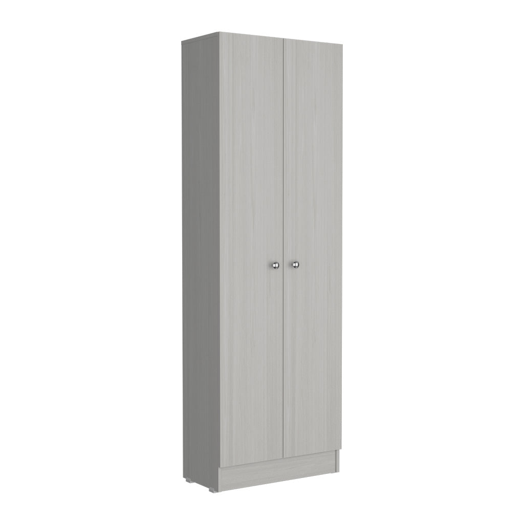 Multistorage Cabinet 71" H, Two Doors, Five Internal Shelves, White White Particle Board Particle Board