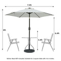 7.5Ft * 7.5Ft Patio Umbrella With Crank And Push Button Tilt, Outdoor Table Market Umbrella With Aluminum Pole Grey Grey Polyester