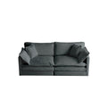 Modern Fabric Loveseat Sofa Couch For Living Room, Upholstered Large Size Deep Seat 2 Seat Sofa With 4 Pillows ,Gray Chenille Gray Chenille 2 Seat