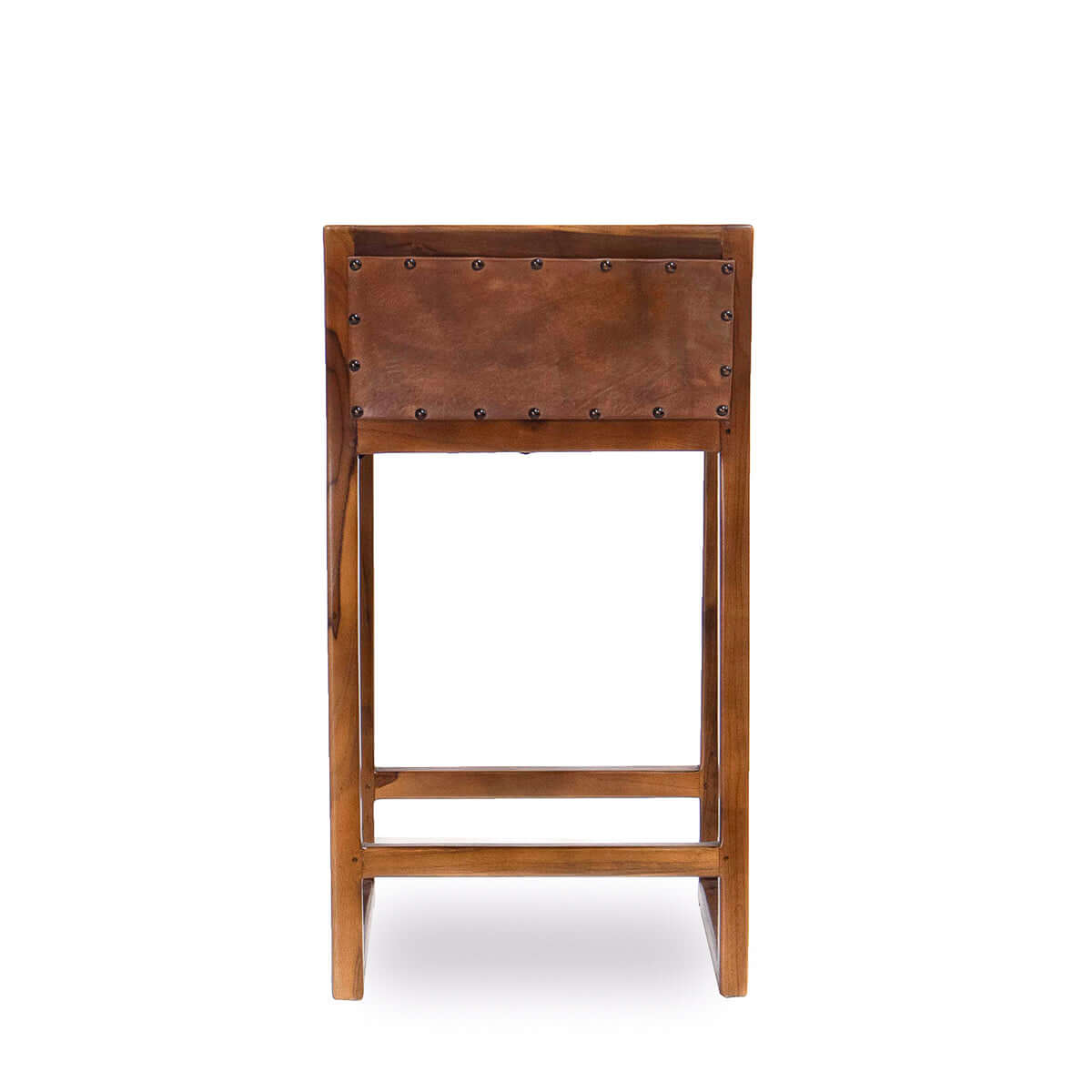 Gavin 25'' Solid Wood Genuine Leather Counter Stool Solid Natural,Rustic,Tan Brown Dining Room Foam Wipe Clean Bar Stools Foam Genuine Leather,Solid Wood