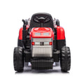 Red, 12V7Ah Battery Powered Toy Tractor With Trailer, Remote Control, Kids' Electric Excavator Vehicles With 2X35W Dual Motor, Treaded Tires, Led Lights, Usb, Music, Gifts For Boy, Girl Red 50 99 Lbs Iron Plastic Iron Plastic Indoor & Outdoor Use