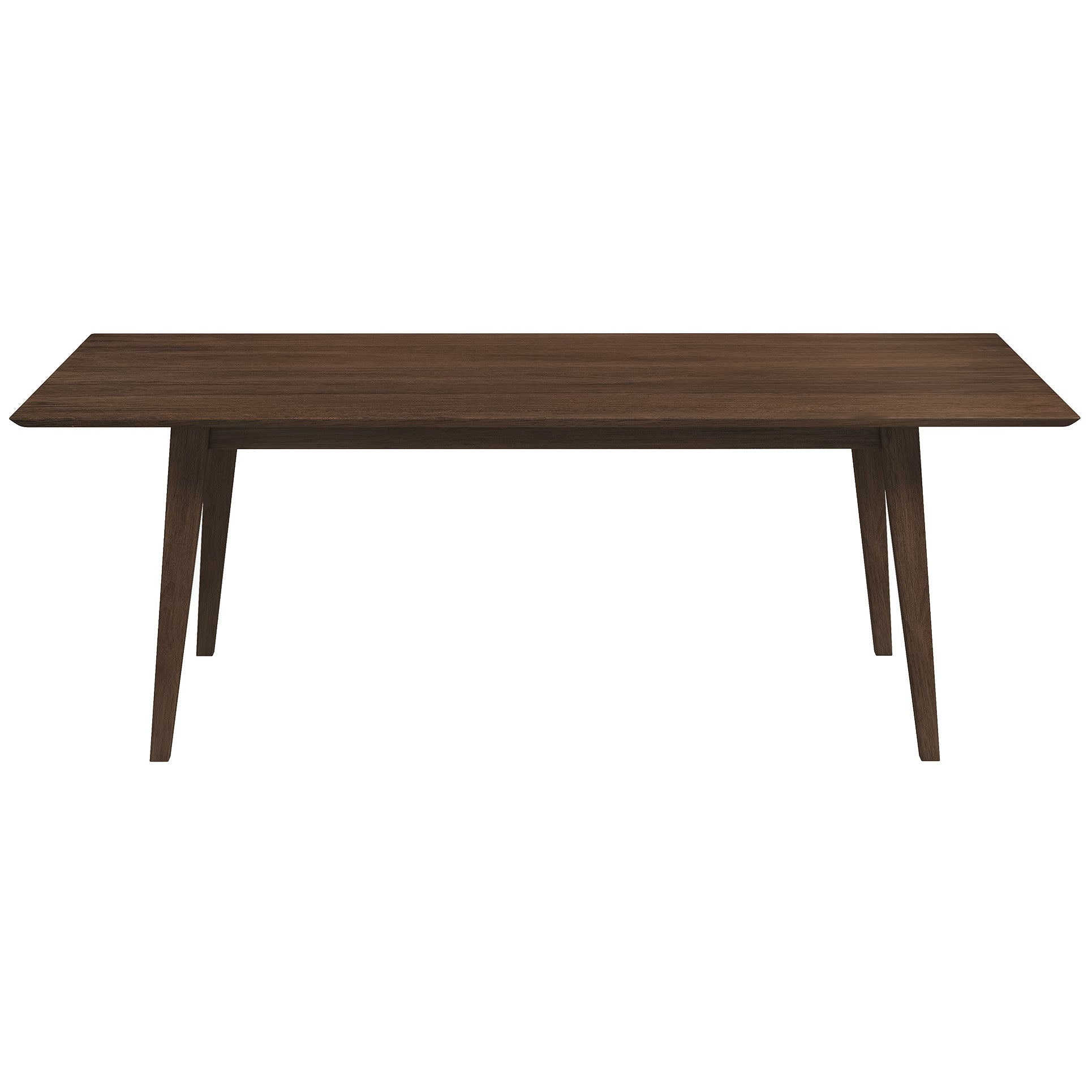 Levi Modern Style Solid Wood Rectangular Dining Kitchen Table 86" Brown Seats 6 Brown Mid Century Modern Walnut Rectangular Solid Wood