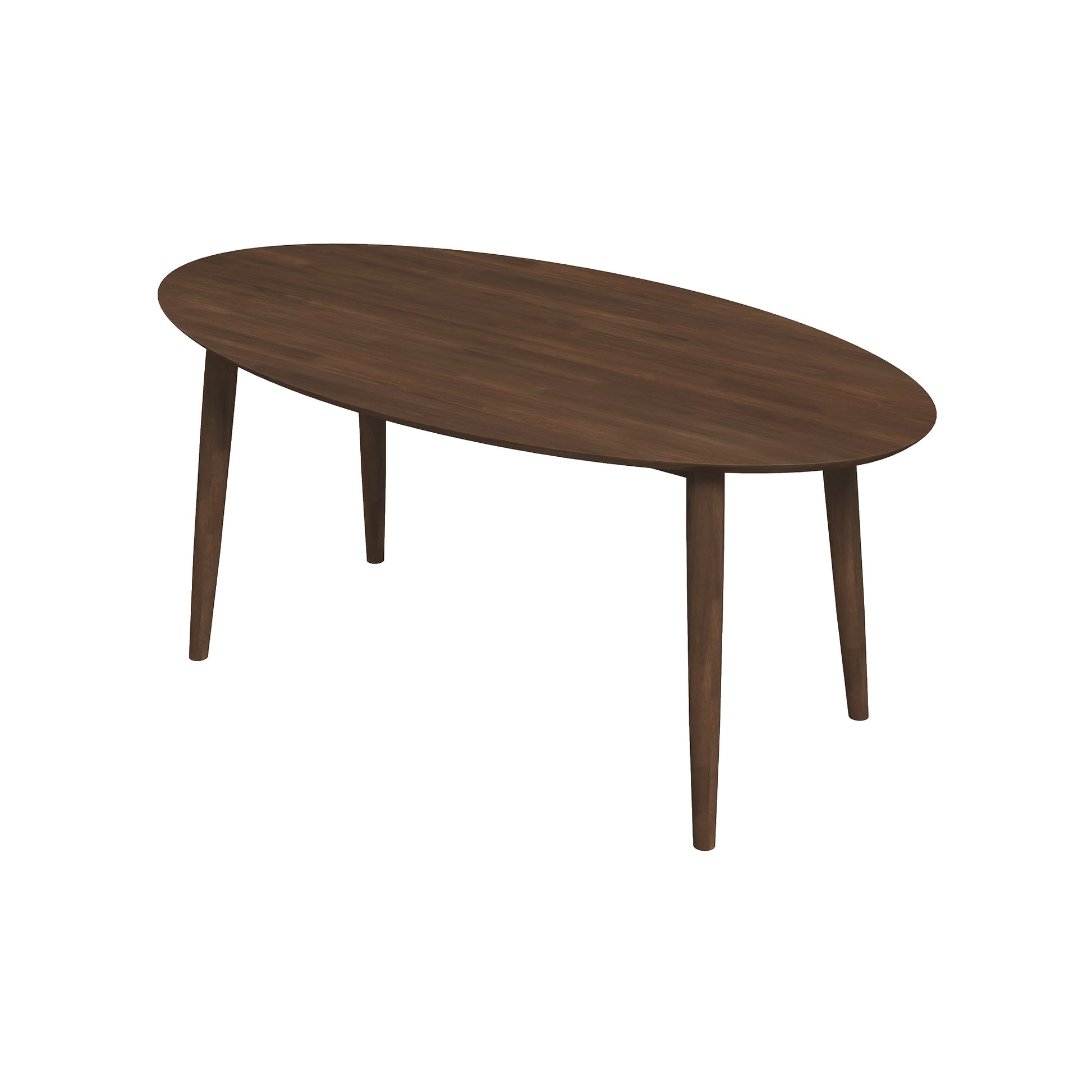 Ada Mid Century Modern Style Solid Wood Walnut Oval Dining Table Brown,Wood Seats 6 Brown Dining Room Mid Century Modern Oval Solid Wood