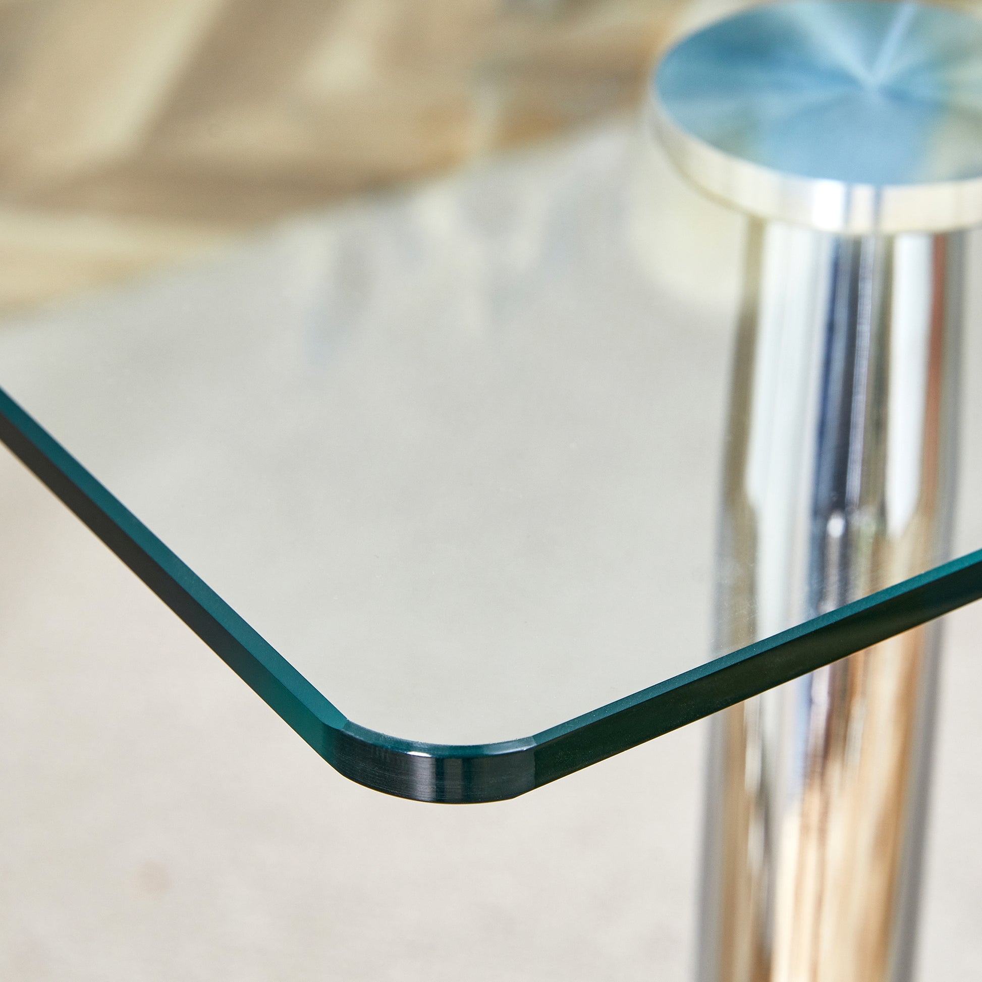 Table And Chair Set.Modern Rectangular Glass Dining Table With Tempered Glass Countertop And Silver Metal Legs, Paired With Multiple Transparent High Quality Pet Dining Chairs With Silver Legs. Silver Seats 8 Tempered Glass