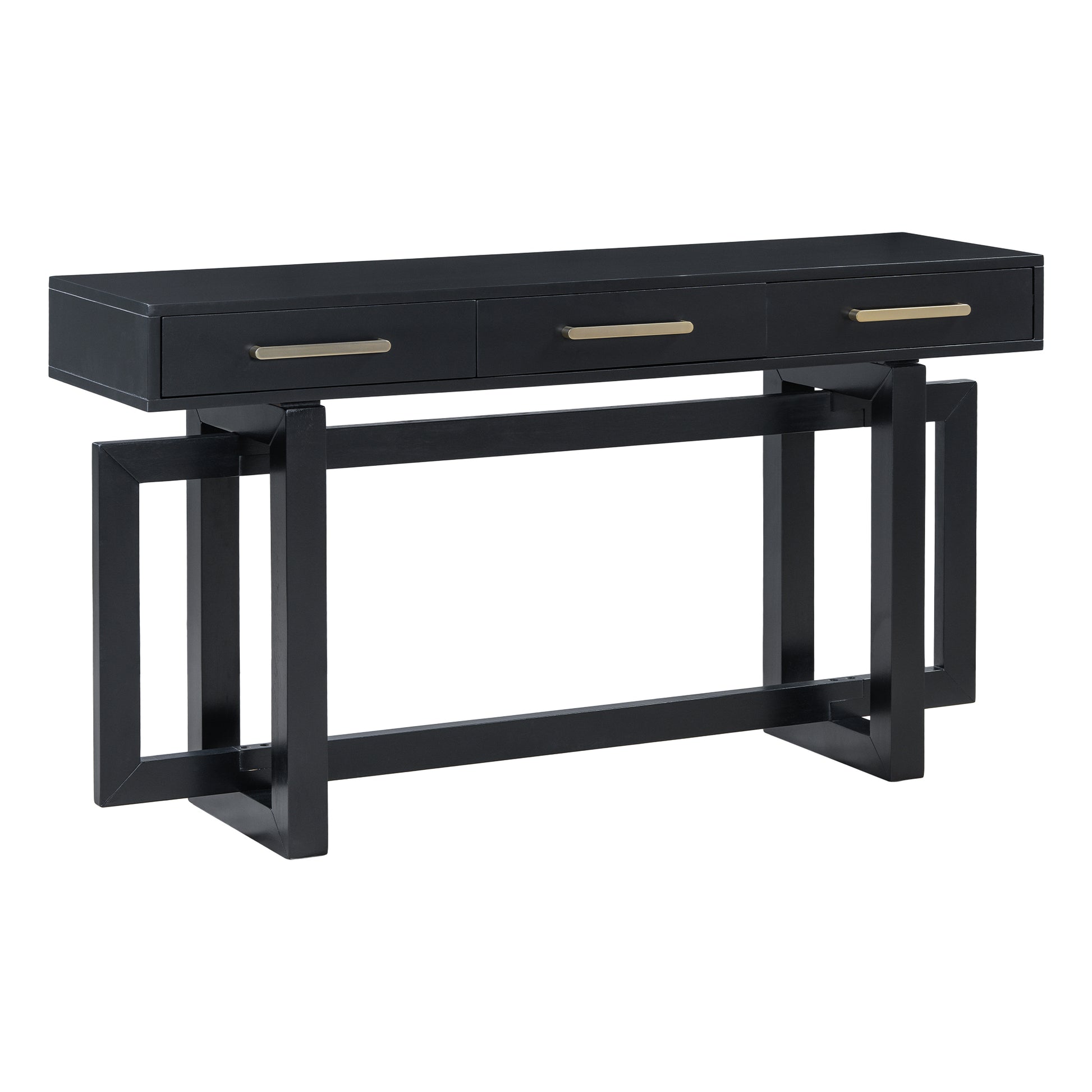 Elegant Console Table With Three Drawers, Extra Long Entryway Table For Entryway, Hallway, Living Room, Foyer, Corridor Black Primary Living Space Artsy Drawers Mdf