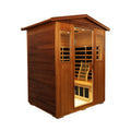 Outdoor Khaya Wood Four Person Far Infrared Sauna Room Natural Wood Metal & Wood