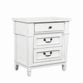 Coastal White 3 Drawer Nightstand White Engineered Wood