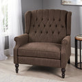 One And Half Seater Recliner Brown Fabric
