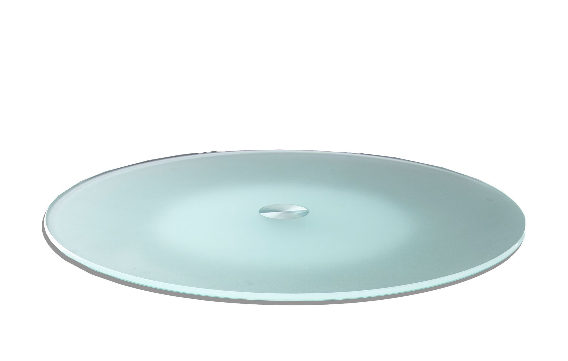 Avenue Lazy Susan Round Pearl Silver Silver White Tempered Glass