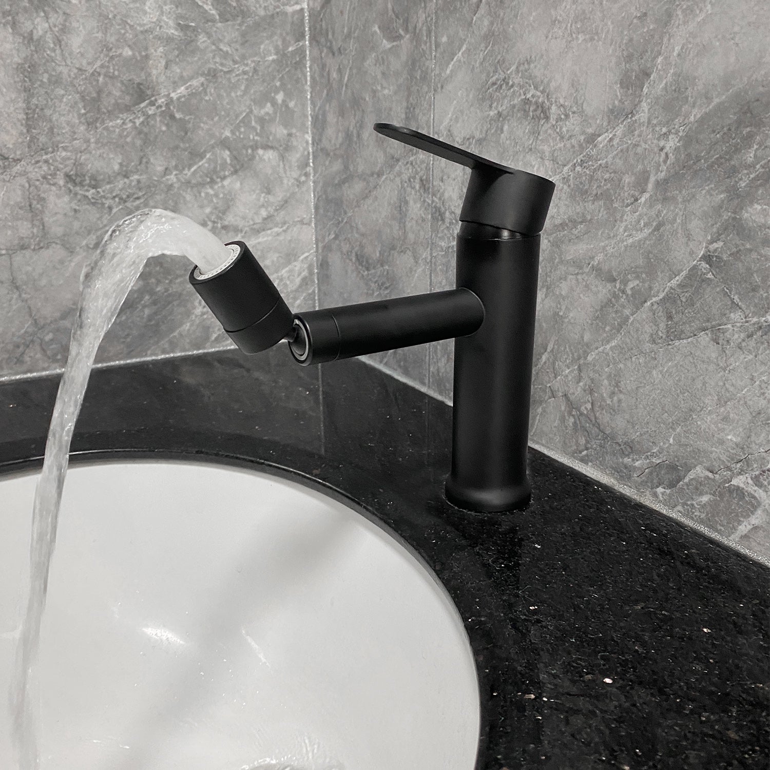 Bathroom Faucet,Single Handle Bathroom Vanity Sink Faucet Matte Black Stainless Steel