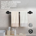 14 Pieces Bathroom Hardware Accessories Set Towel Bar Set Wall Mounted Matte Black Stainless Steel