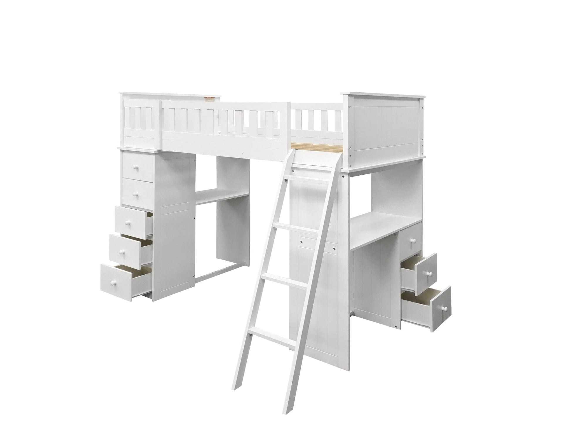 Willoughby Twin Loft Bed, White 10970W White Wood