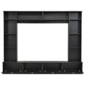 Large Wall Unit Entertainment Center With Bookshelves For Tvs Up To 78'', Modern Tv Console With Cabinets And Open Shelves, 4 In 1 Tv Stand With Golden Handles, Black, 104.2''W*81.2''H Black 70 79 Inches Mdf