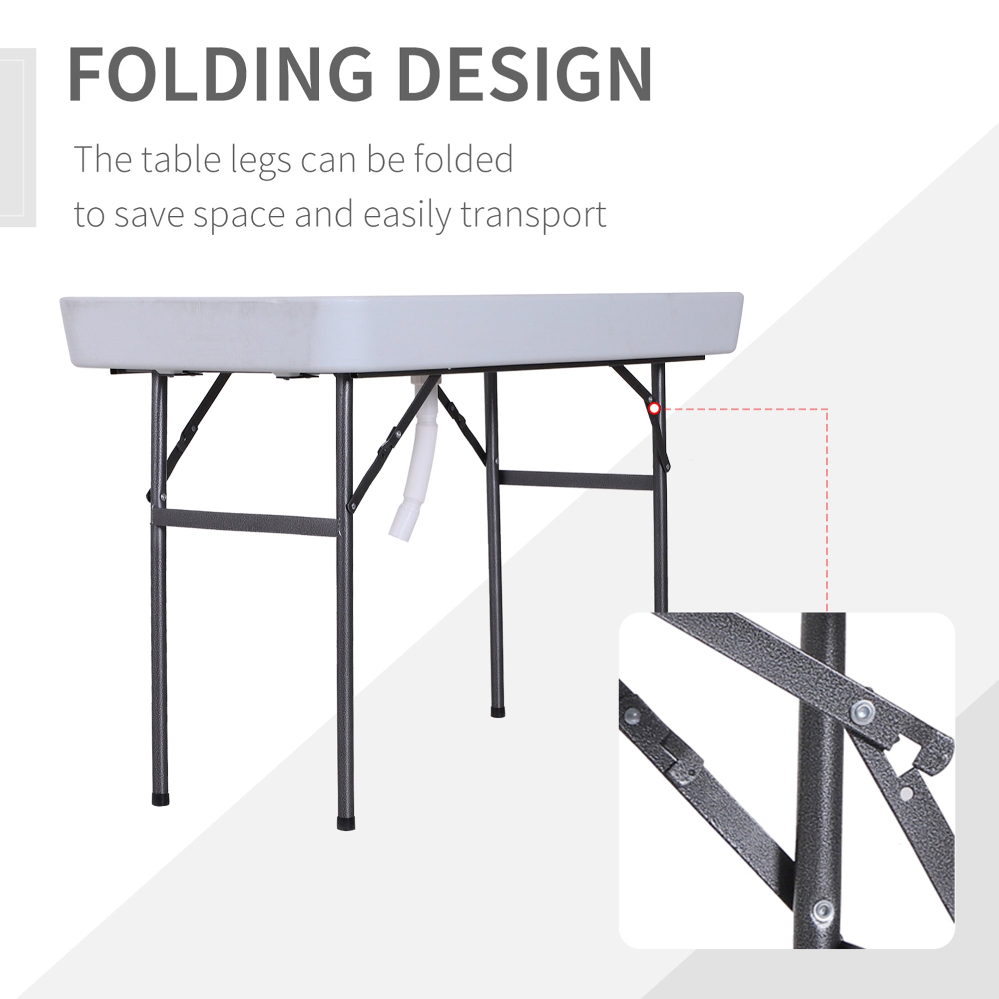 Outdoor Fish Filleting Table Portable Fish Cleaning Table With Sink ...