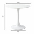 Modern Round Dining Table, 31.5'' Kitchen Dining Room Furniture, Coffee Table, Leisure Table, Living Room Table, White White Mdf Metal