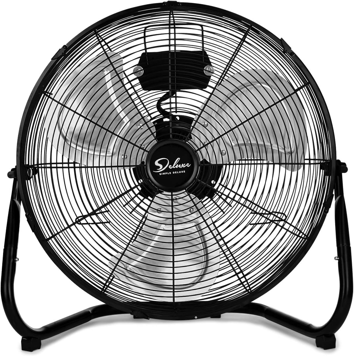 12 Inch 3 Speed High Velocity Heavy Duty Metal Industrial Floor Fans, Black Black Metal