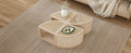 Round To Square Block Modular Coffee Table Light Natural Rattan With Storage 4 Piece Light Natural Rubber Wood