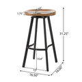 Swivel Barstool Set Of 2 Natural Solid Wood