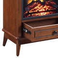 Walnut Fireplace With 1 Drawer Electric Walnut Primary Living Space Poplar Wood