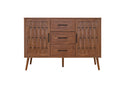 2 Door 3 Drawer Cabinet, Accent Storage Cabinet, Suitable For Living Room, Bedroom, Dining Room, Study Walnut Mdf