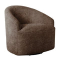 Upholstered 360 Degree Swivel Chair Chocolate Wood