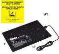 8 By 12 Inch 16W Reptile Heat Mat, Under Tank Warmer Terrarium Heat Pad For Turtles Lizards Frogs And Other Small Animals, Multi Sizes Black Pvc