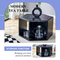 Hexagonal Mdf Coffee Table, Characteristic Pattern Stickers, Multi Hole Design To Give More Storage Space, Simple And Convenient Design Makes It Suitable For All Kinds Of Style Scenes. Black Mdf