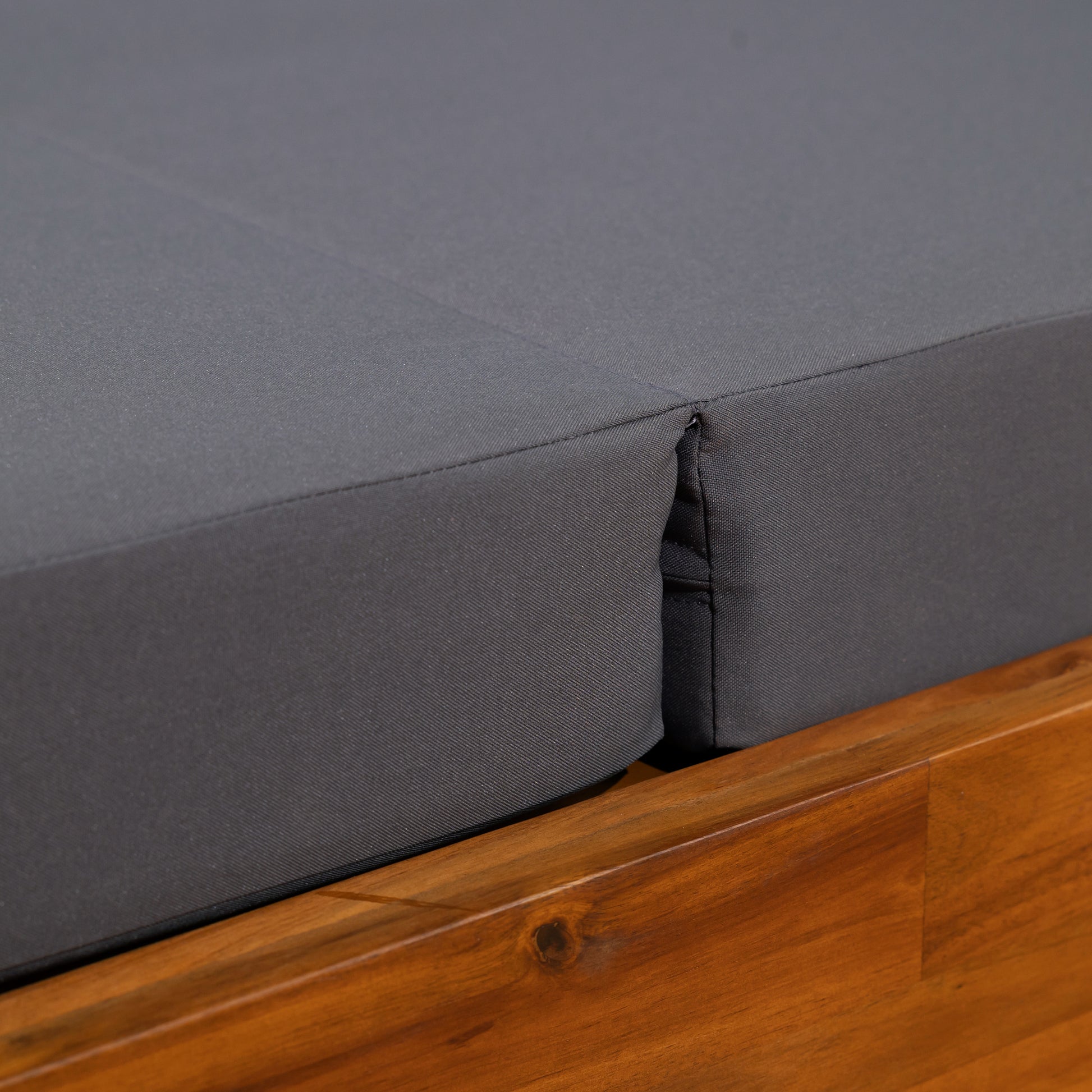 Gray Broadway Ian Chaise Lounge Cushion Triple Folds Gray Waterproof Fabric