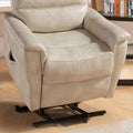 1Pc Contemporary Faux Leather Upholstered Rail Power Reclining Lift Living Room Gaming Chair Cream Color Cream Faux Leather Metal Primary Living Space Cushion Back Contemporary,Modern Foam Faux Leather