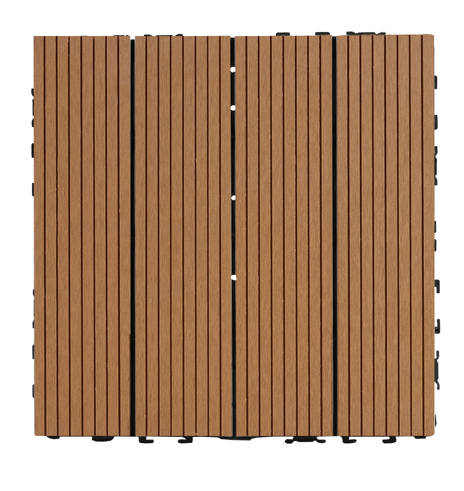 Wood Plastic Composite Deck Tiles Set Of 20Pcs, Composite Decking Resist Rust, Water, Weather, Indoor&Outdoor, Easy To Diy & Maintain, Ideal For Patios, Balconies, Rooftops, Decks, 12X12" Wood Color Wood Modern Plastic Wood Plastic