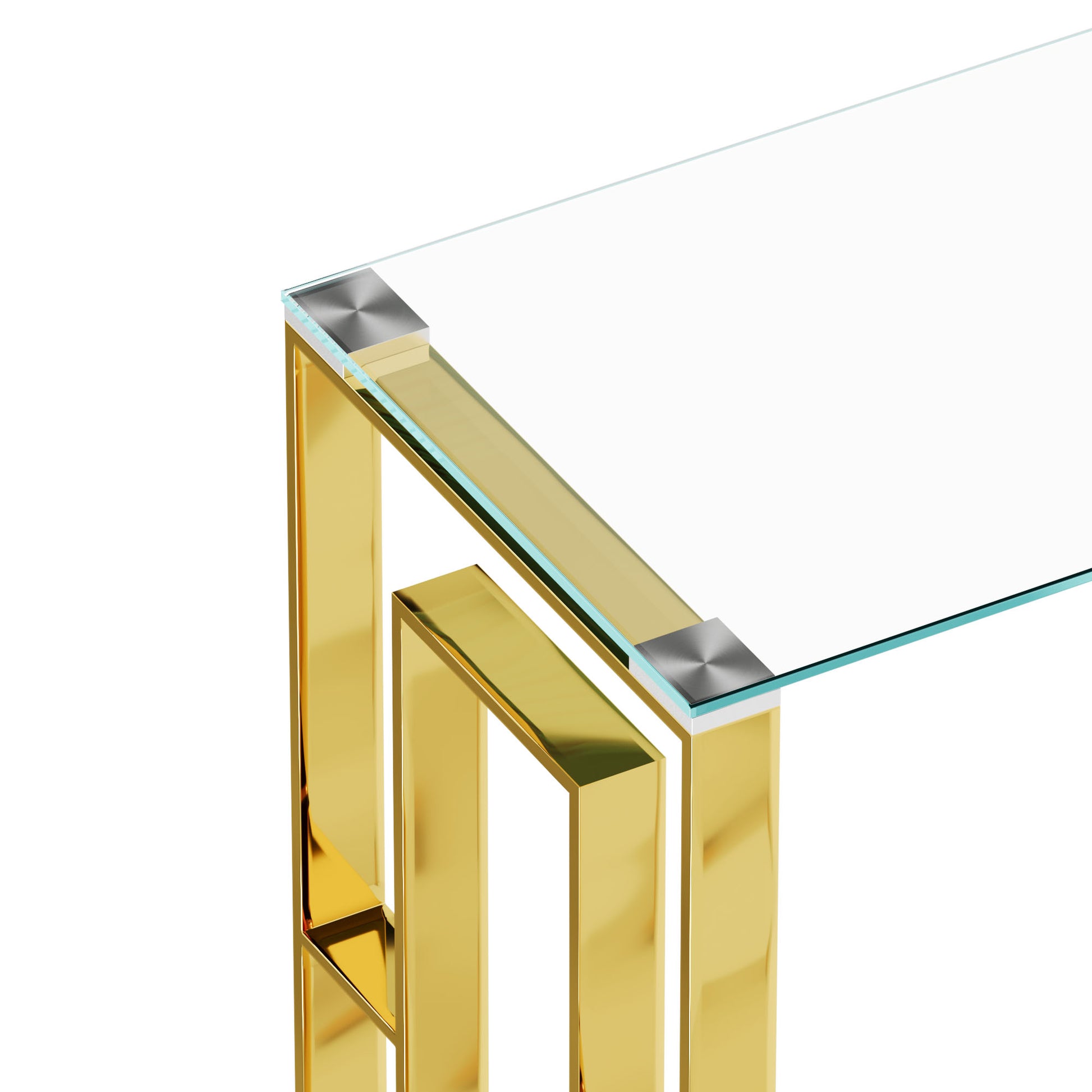 Console Table Stainless Steel Glass,Meal Side Table Golden Clear Bs 02 Golden,Transparent Primary Living Space Modern Stainless Steel
