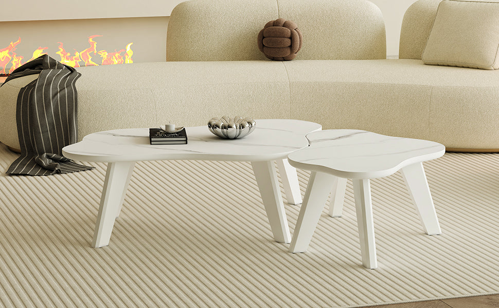 Modern Minimalist White Table Top. Cloud Shape Gives You A Experience, Computer Desk. The Game Table. Suitable For Dining And Living Rooms. White Mdf