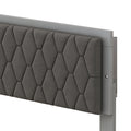 Queen Size Upholstered Bed With Led Lights,Modern Platform Bed With Velvet Headboard,Grey Queen Grey Mdf
