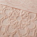 Tufted Cotton Chenille Medallion Fringe Coverlet Mini Set Blush Full Queen Full Blush Cotton