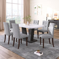 Dining Table Set For 6, 7 Piece Kitchen Table Chairs Set, 1.8